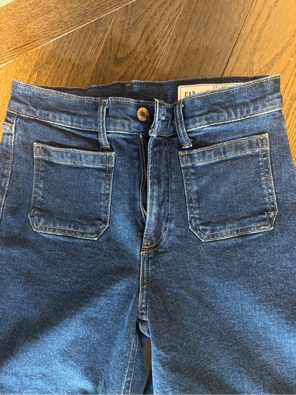 NWOT GAP Wide Leg High-Rise Dark Blue stretch Jeans - Size 27 - Picture 3 of 5